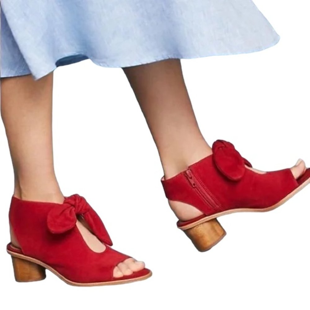 Bernardo Cherry Red Wedge Sandals